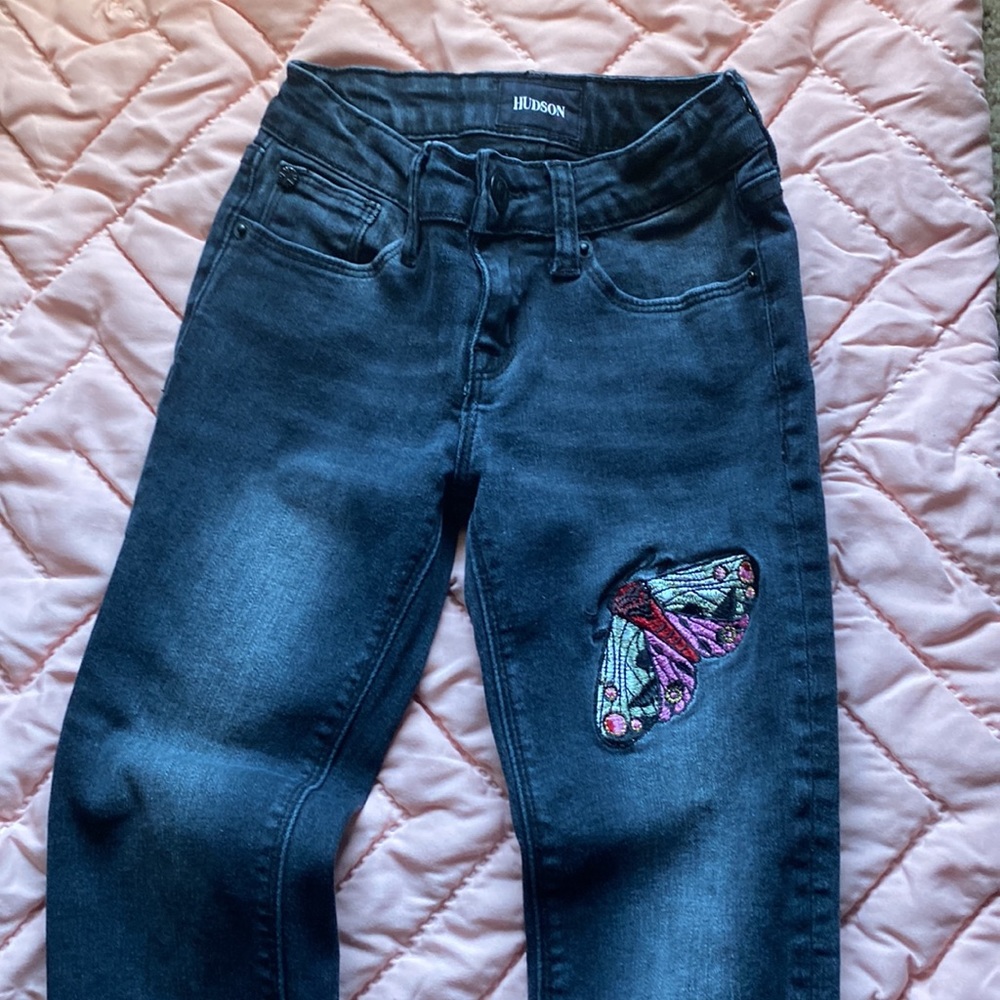 Little girls Hudson black jeans 7